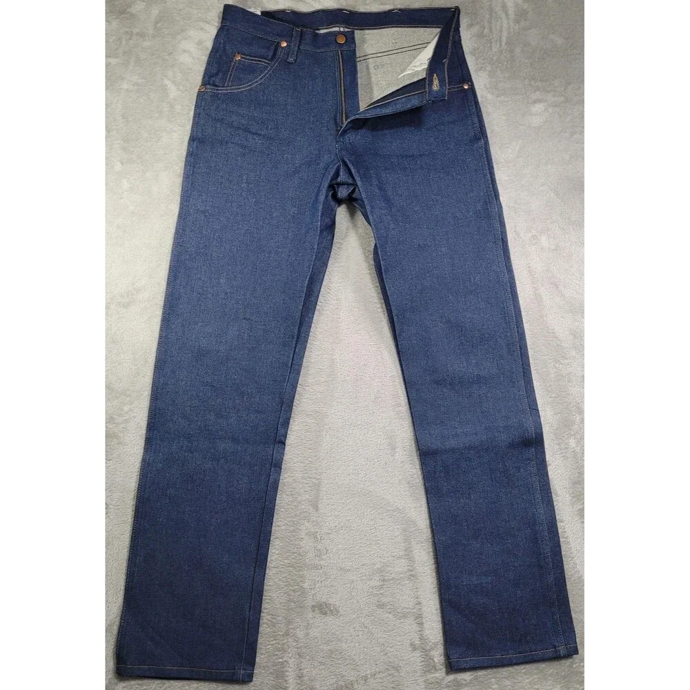 Wrangler Cowboy Cut Jeans Mens 32x34 Blue Relaxed Straight Raw Denim 1031MWZDN